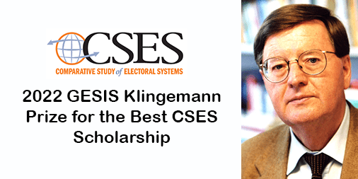 CSES Announcement: Nominations are now being accepted for the 2022 GESIS Klingemann Prize for the Best CSES Scholarship